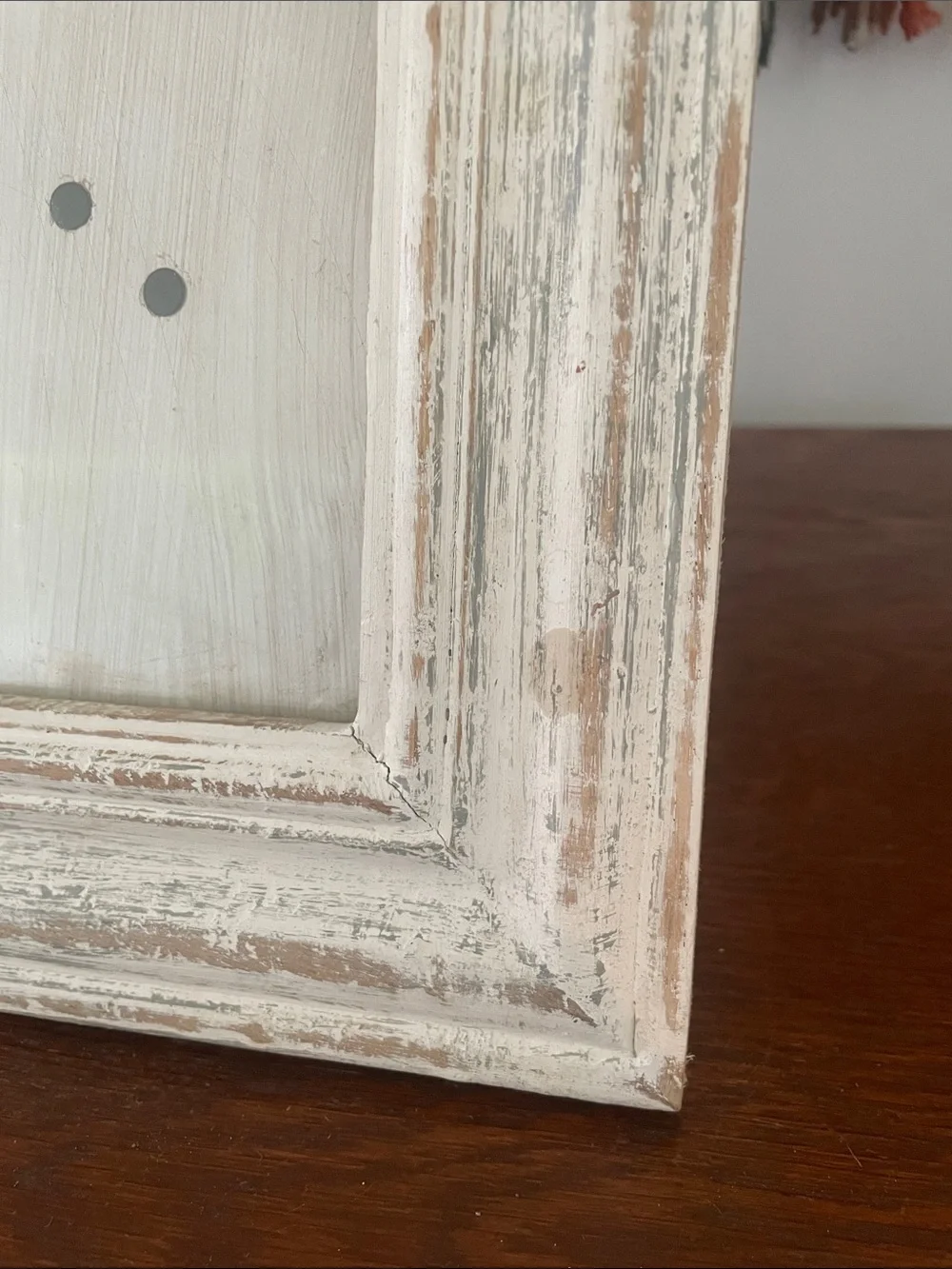 Distressed White Wood Picture Frame - Rustic Home Accent